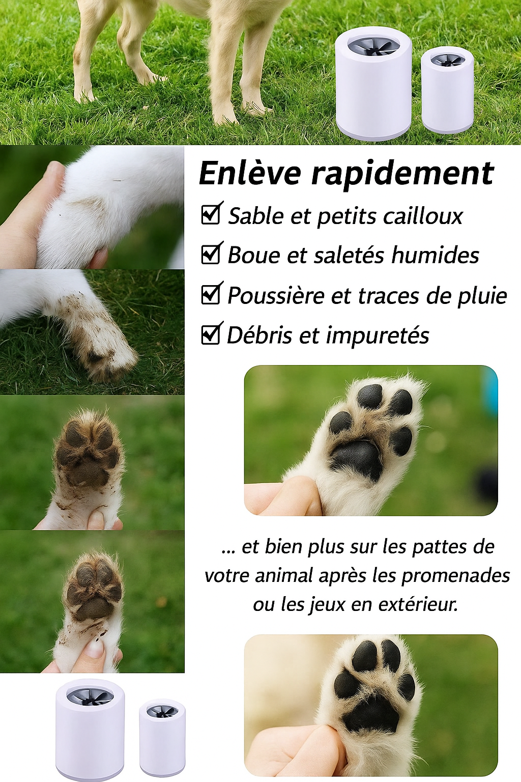 Nettoyeur de pattes pour chien et chat – Garde votre maison propre et vos compagnons heureux !