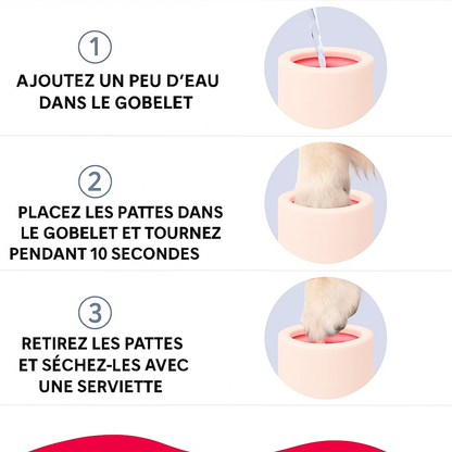 Nettoyeur de pattes pour chien et chat – Garde votre maison propre et vos compagnons heureux !