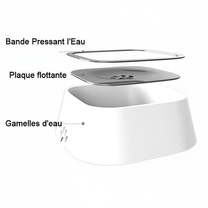 Gamelle anti-éclaboussures Pawtastique™ – Bol d’eau intelligent pour chiens et chats, anti-débordement et anti-mouillage