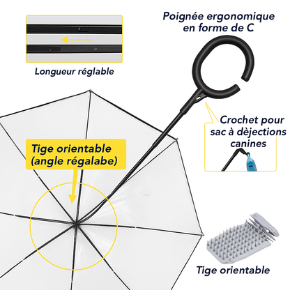 Parapluie pour chien Pawtastique™ – Promenez-le même sous la pluie, au sec et avec style !