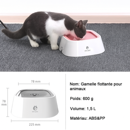 Gamelle anti-éclaboussures Pawtastique™ – Bol d’eau intelligent pour chiens et chats, anti-débordement et anti-mouillage