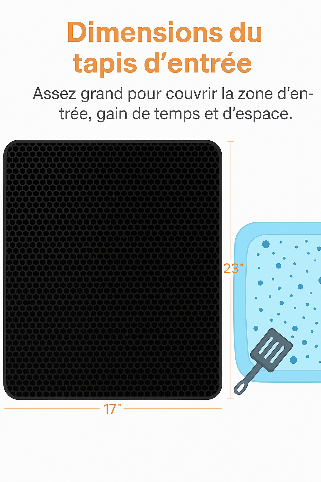 Tapis anti-dispersion de litière pour chat Pawtastique™  – Garde votre sol propre et sans poussière !