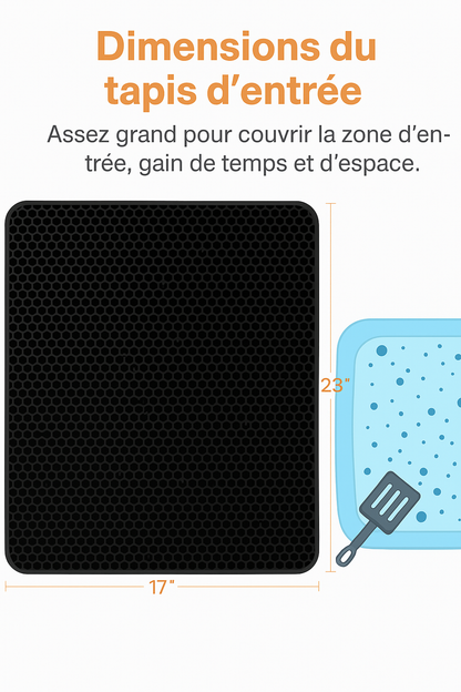 Tapis anti-dispersion de litière pour chat Pawtastique™  – Garde votre sol propre et sans poussière !