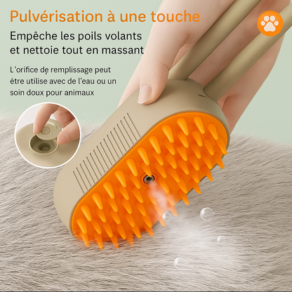 Brosse à spray pour chiens et chats – Toilettage doux, anti-poils et massage relaxant